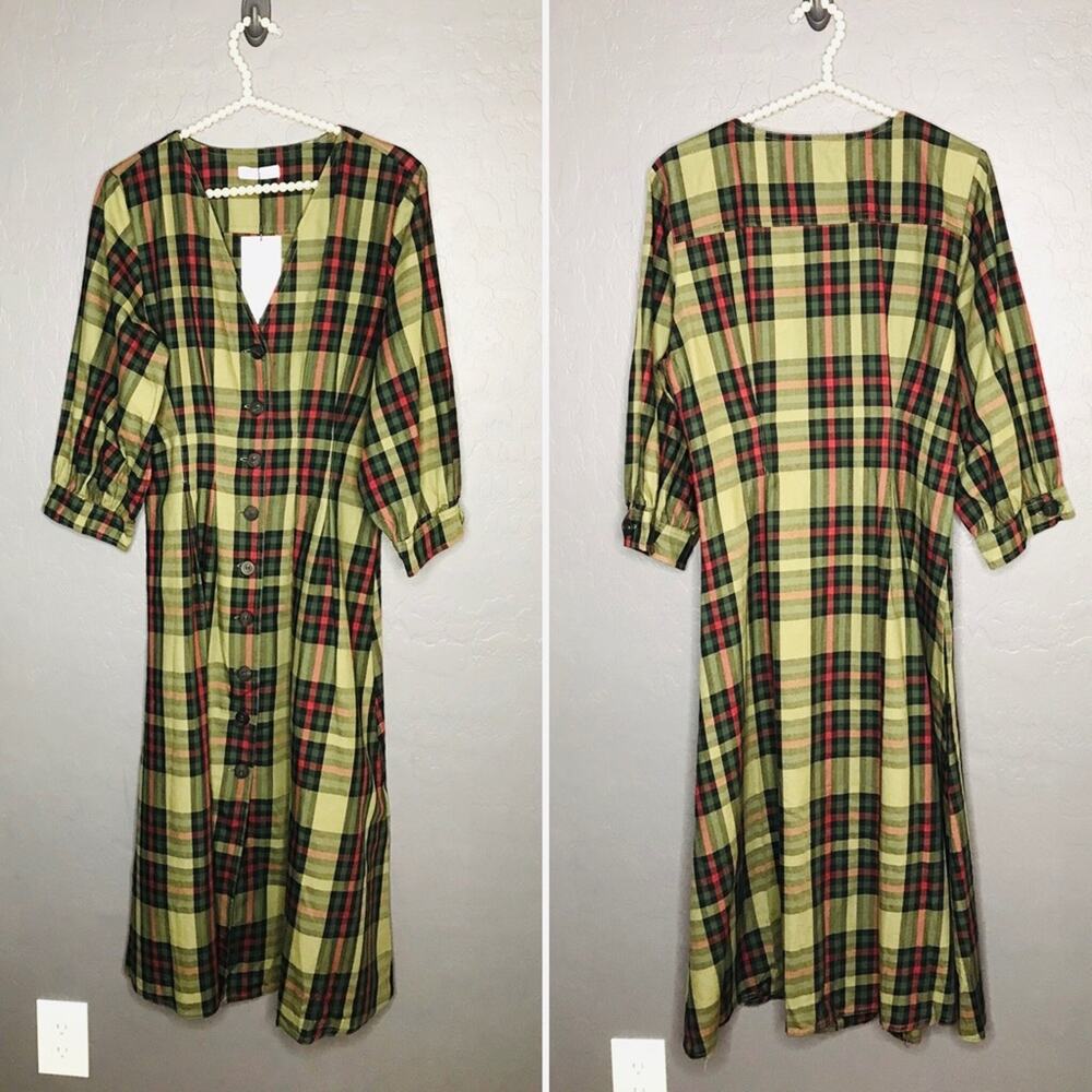 Zara Green Plaid Dress